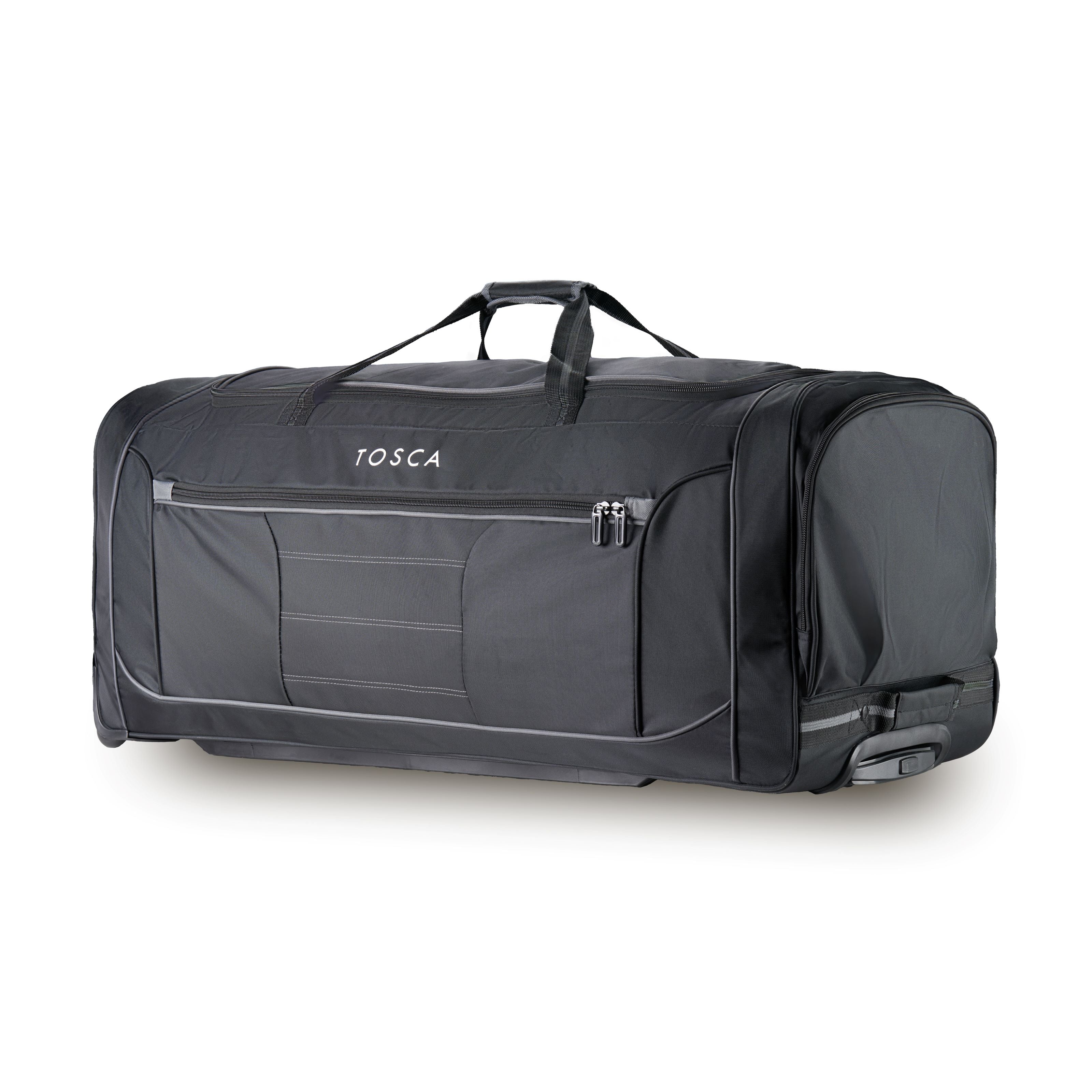 Tosca 90cm Black Jumbo wheeled Sport Duffle Bag TCA794TWJ-Black-Grey trim - Image 2