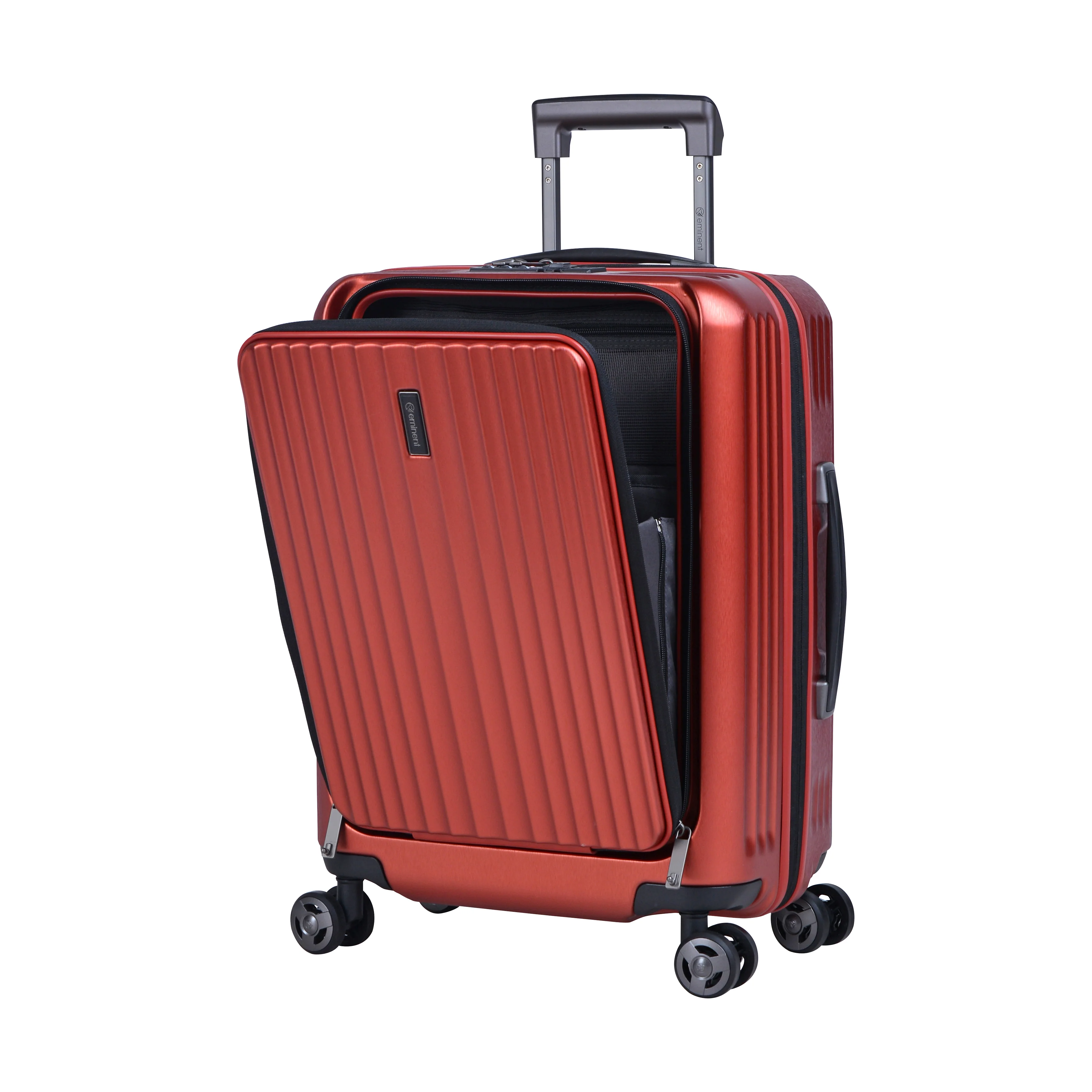 Eminent - Front Access Carry On 55cm - Antique Wine Polycarbonate Luggage with USB port KK50C - Image 3