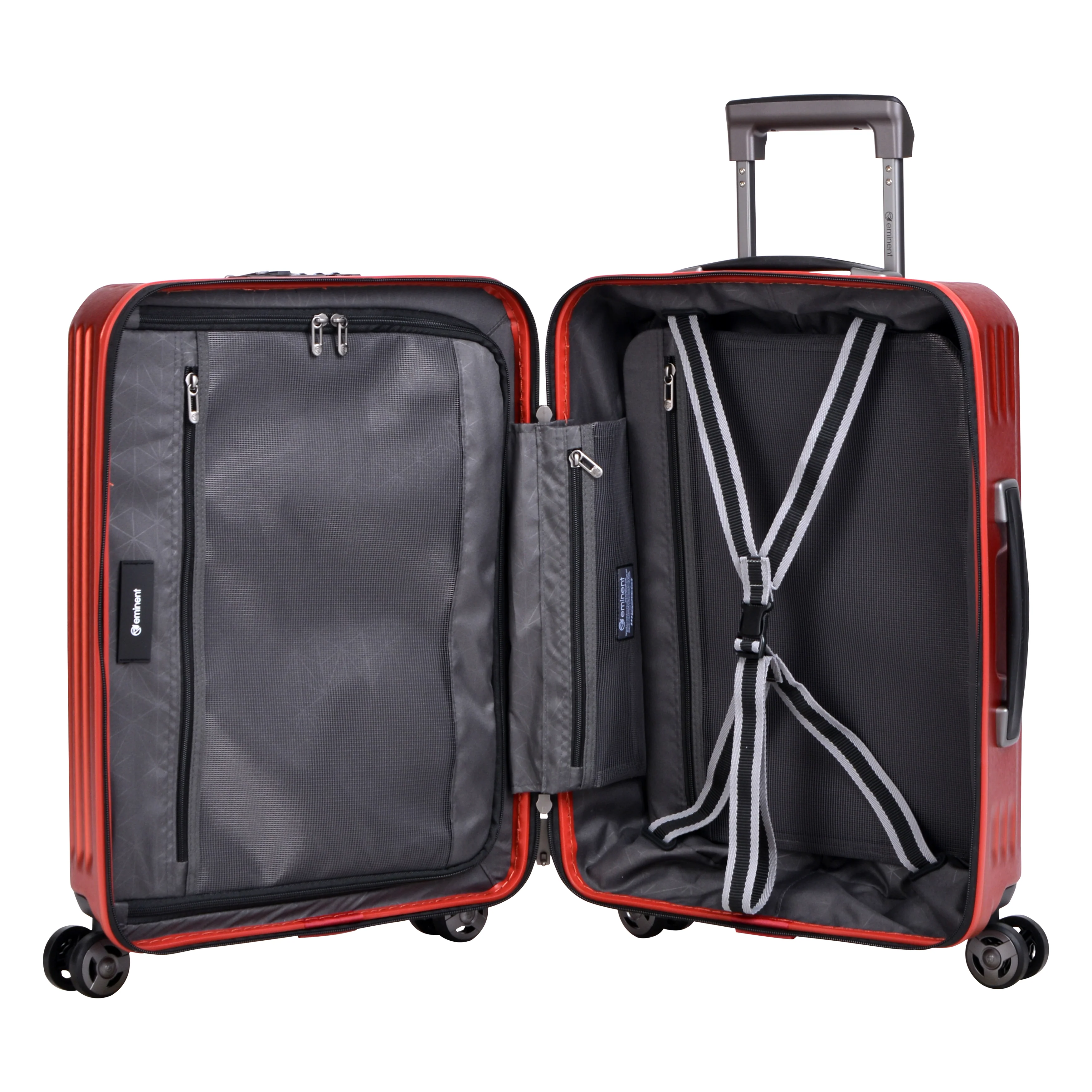 Eminent - Front Access Carry On 55cm - Antique Wine Polycarbonate Luggage with USB port KK50C - Image 4