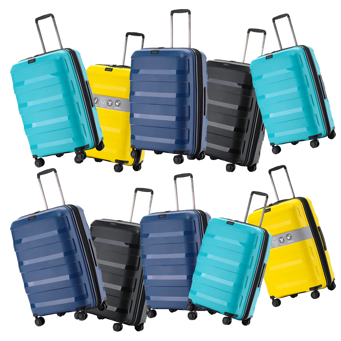 Tosca Comet 55cm Carry On Coral Hard side Polypropylene Trolley Case TCA200C - Image 9