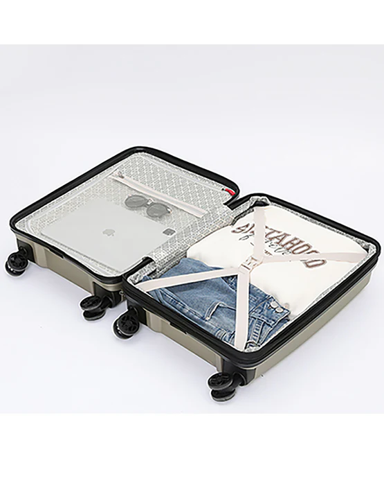 Tosca 55cm Space-X Collection Polypropylene Top-Lid opening Carry-on Laptop-trolley case TCA100C Champagne - Image 6