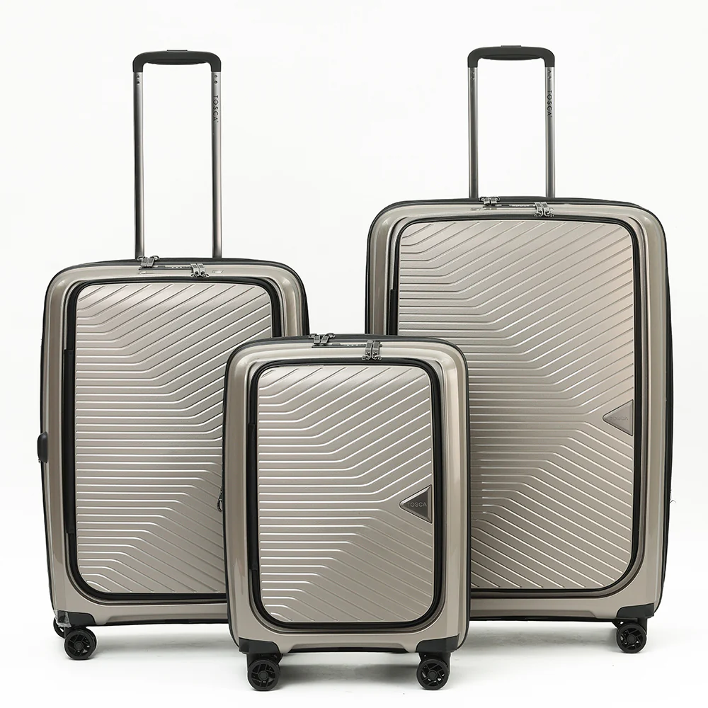 Tosca 55cm Space-X Collection Polypropylene Top-Lid opening Carry-on Laptop-trolley case TCA100C Champagne - Image 9