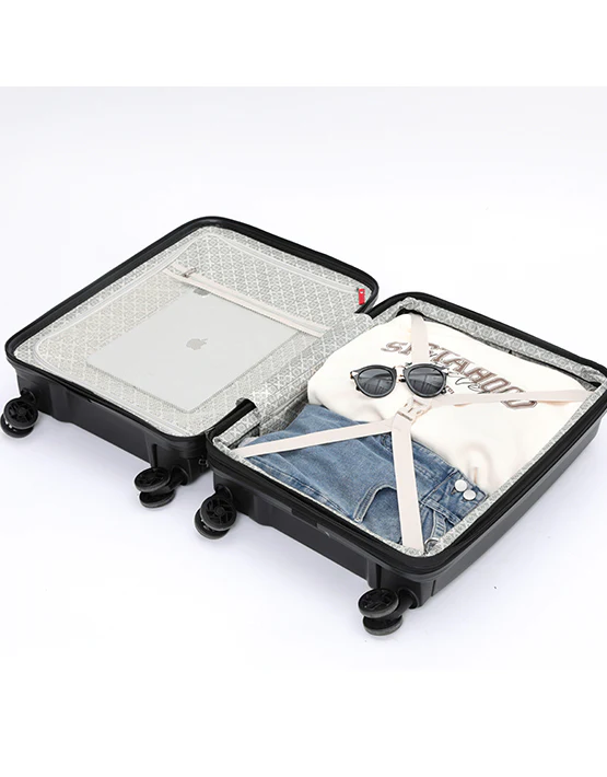 Tosca 55cm Space-X Collection Polypropylene Top-Lid opening Carry-on luxury trolley case TCA100C Black - Image 4