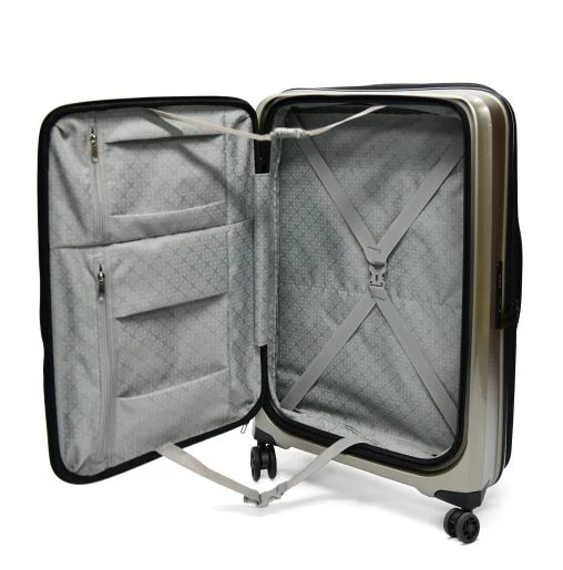 Tosca 66cm Space-X Collection Polypropylene Top-Lid opening Checked luxury trolley luggage TCA100B Champagne - Image 8