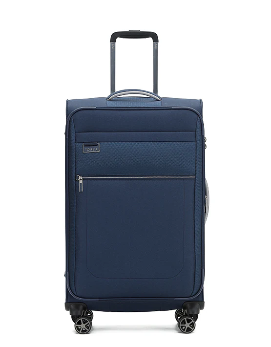 Tosca 70cm-H Navy Vega Collection luxury softside checked trolley luggage TCA720B
