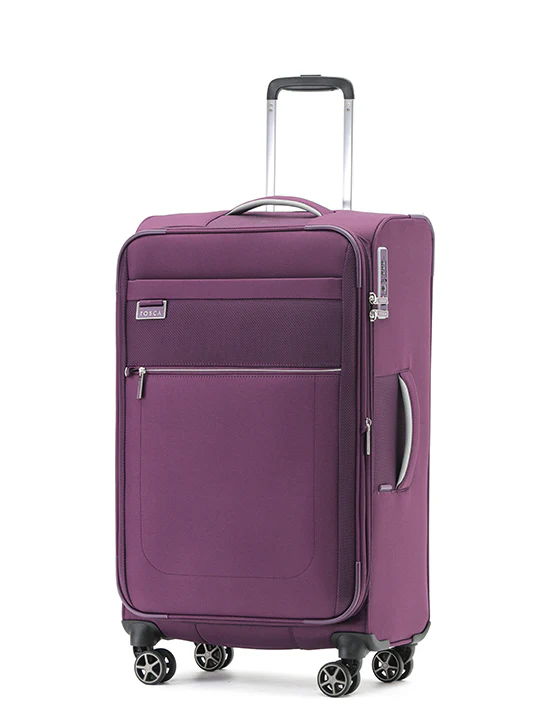Tosca 70cm-H Vega Collection luxury softside checked trolley luggage in Plum TCA720B - Image 2
