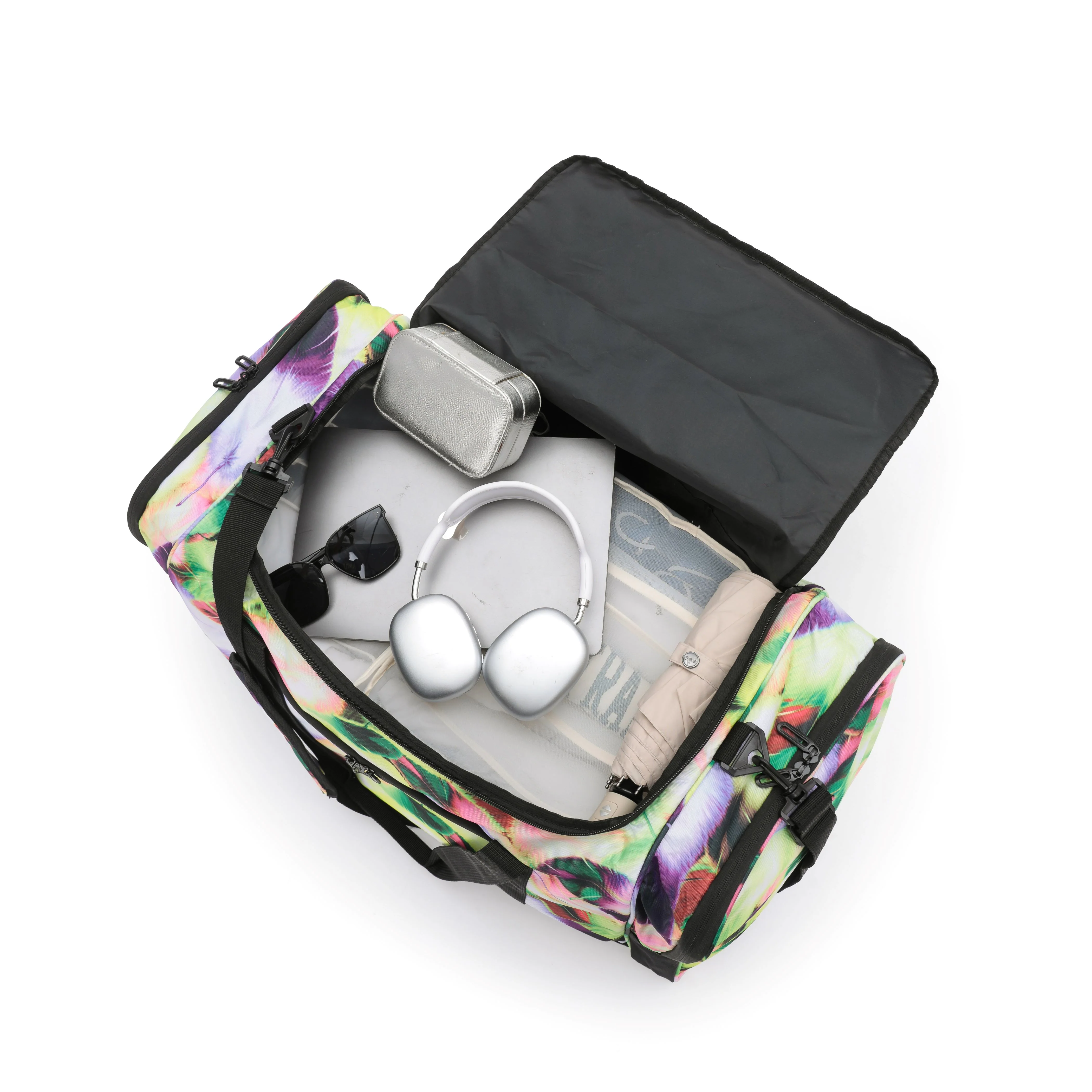 Tosca 70cm-L Sports/Travel Bag TCA798M - Feather print - Image 3