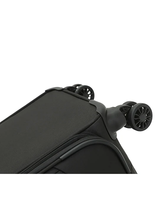 Tosca 81cm-H Vega Collection luxury softside checked trolley luggage in Black TCA720A - Image 4