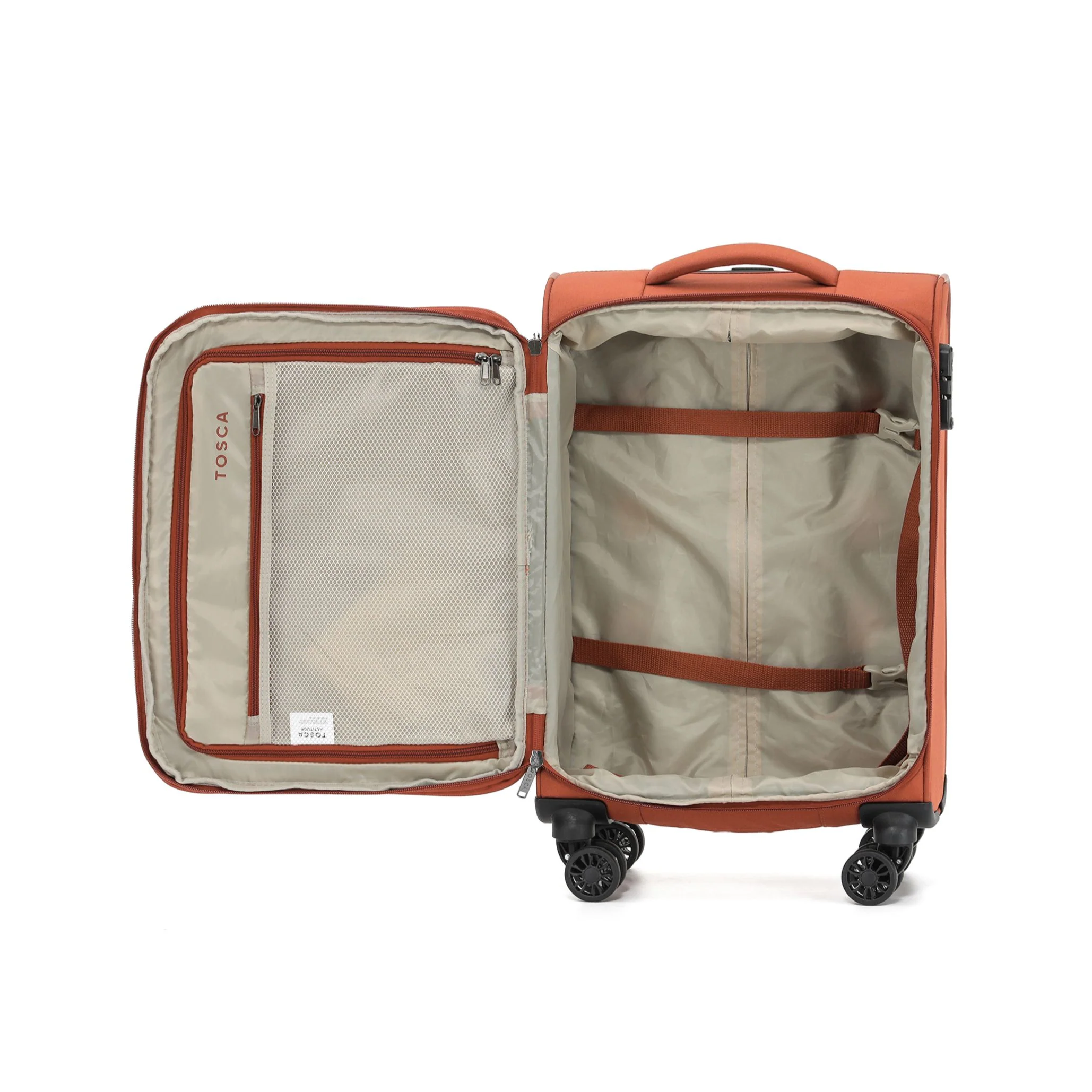 Tosca Altitude Collection 55cm Softside carry-on four-wheel trolley cases TCA188C-Rust - Image 3