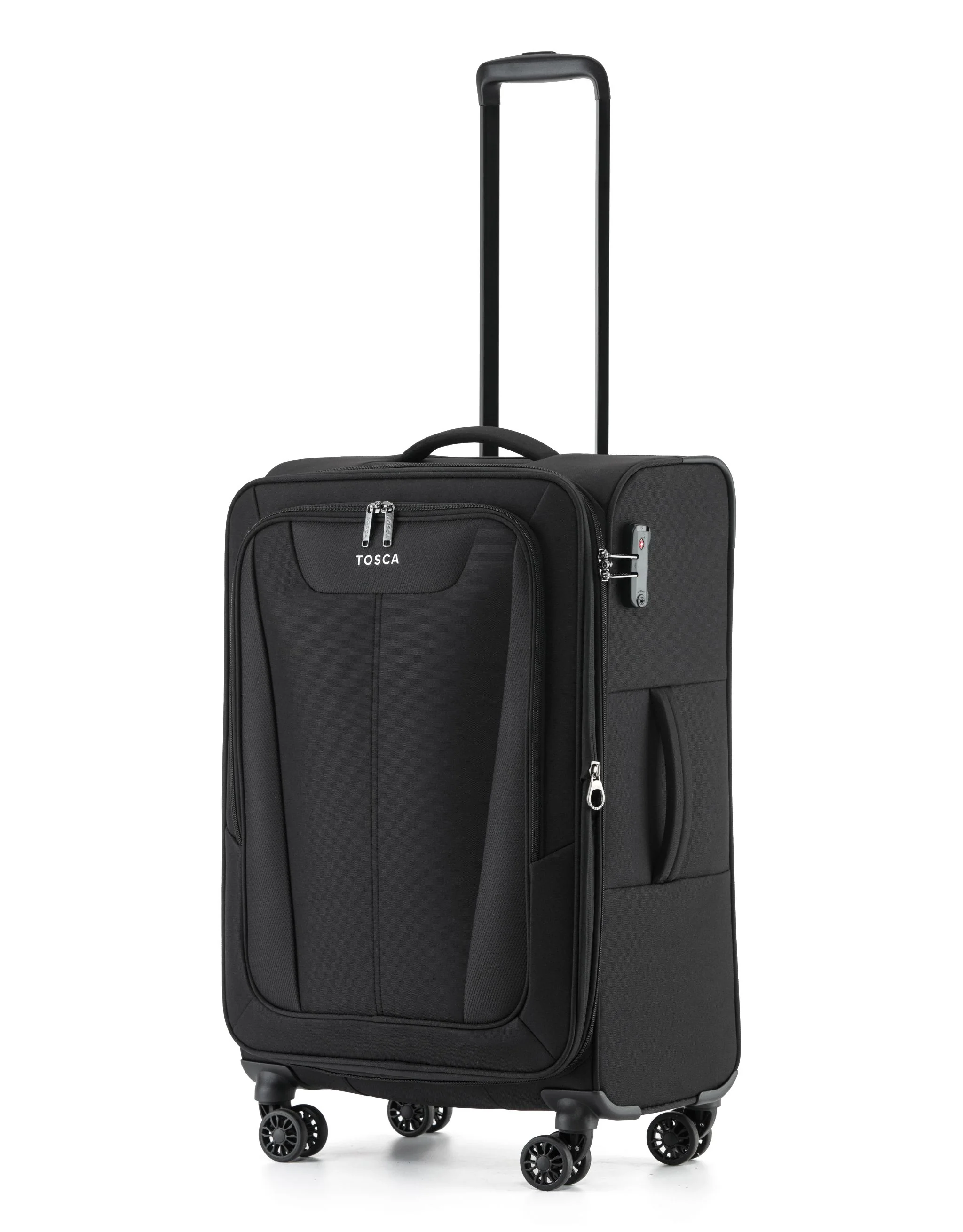 Tosca Altitude Collection 66cm Softside checked four-wheel trolley cases TCA188B-Black - Image 3