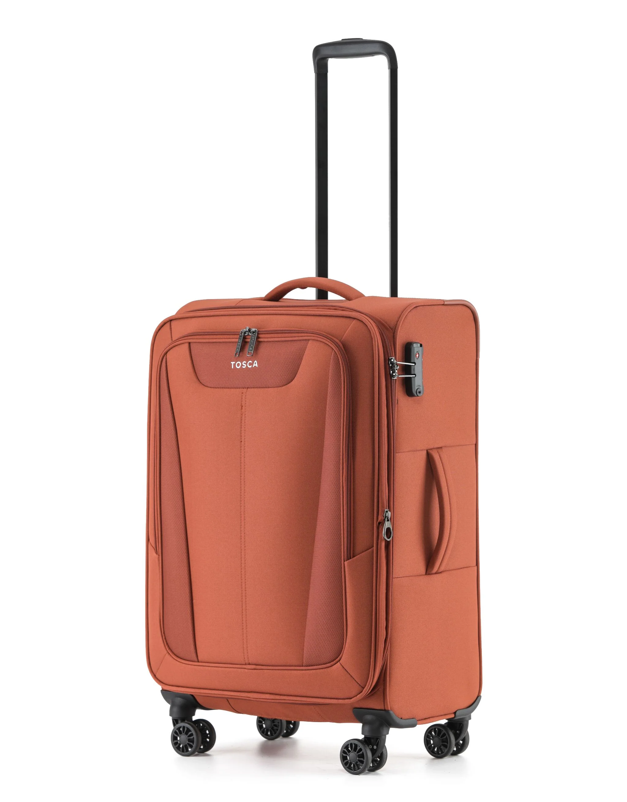 Tosca Altitude Collection 66cm Softside checked four-wheel trolley cases TCA188B-Rust - Image 2