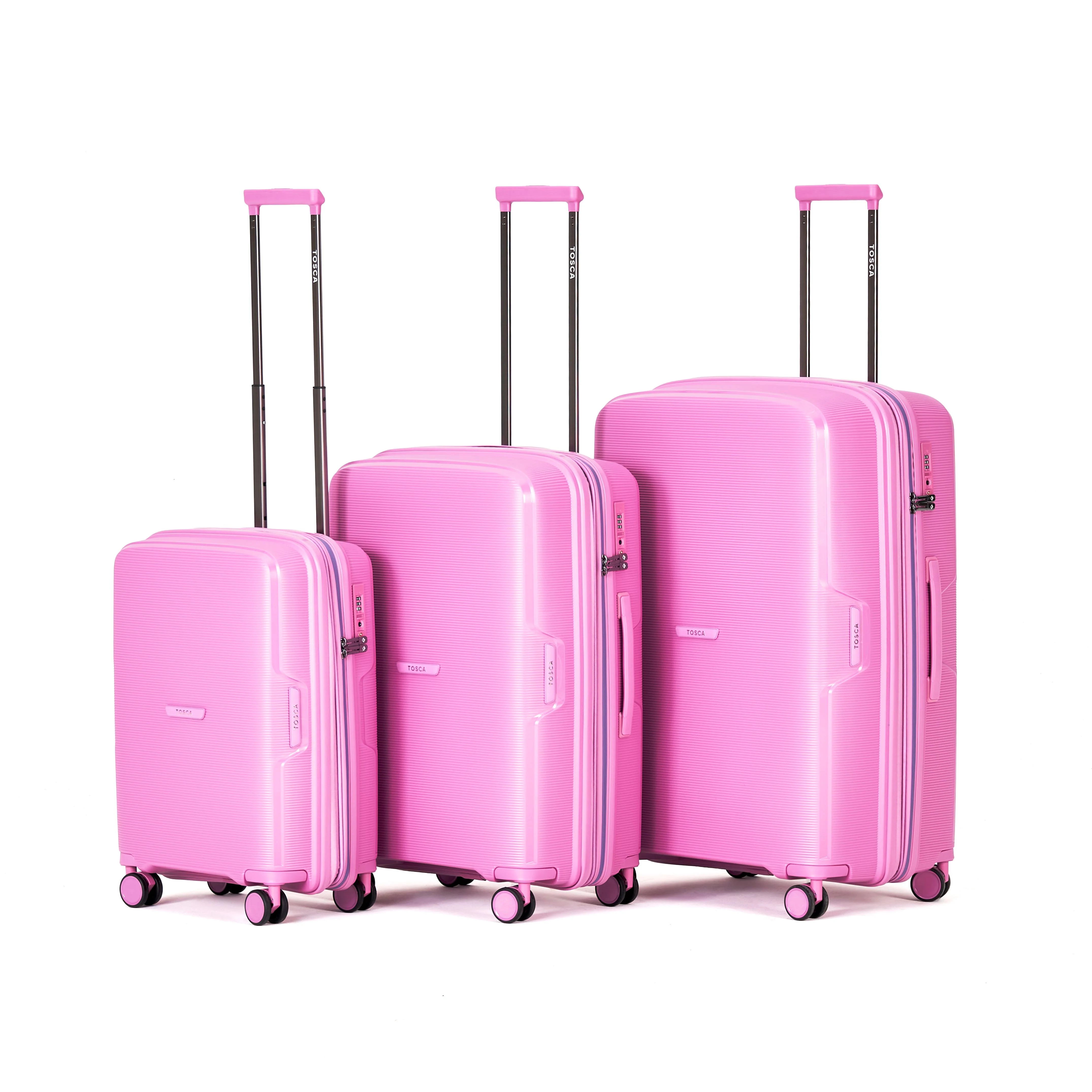 Tosca Bel-Air Collection Polycarbonate luxury Trolley cases-Full set 76/66/54cm TCA510-Pink set - Image 2