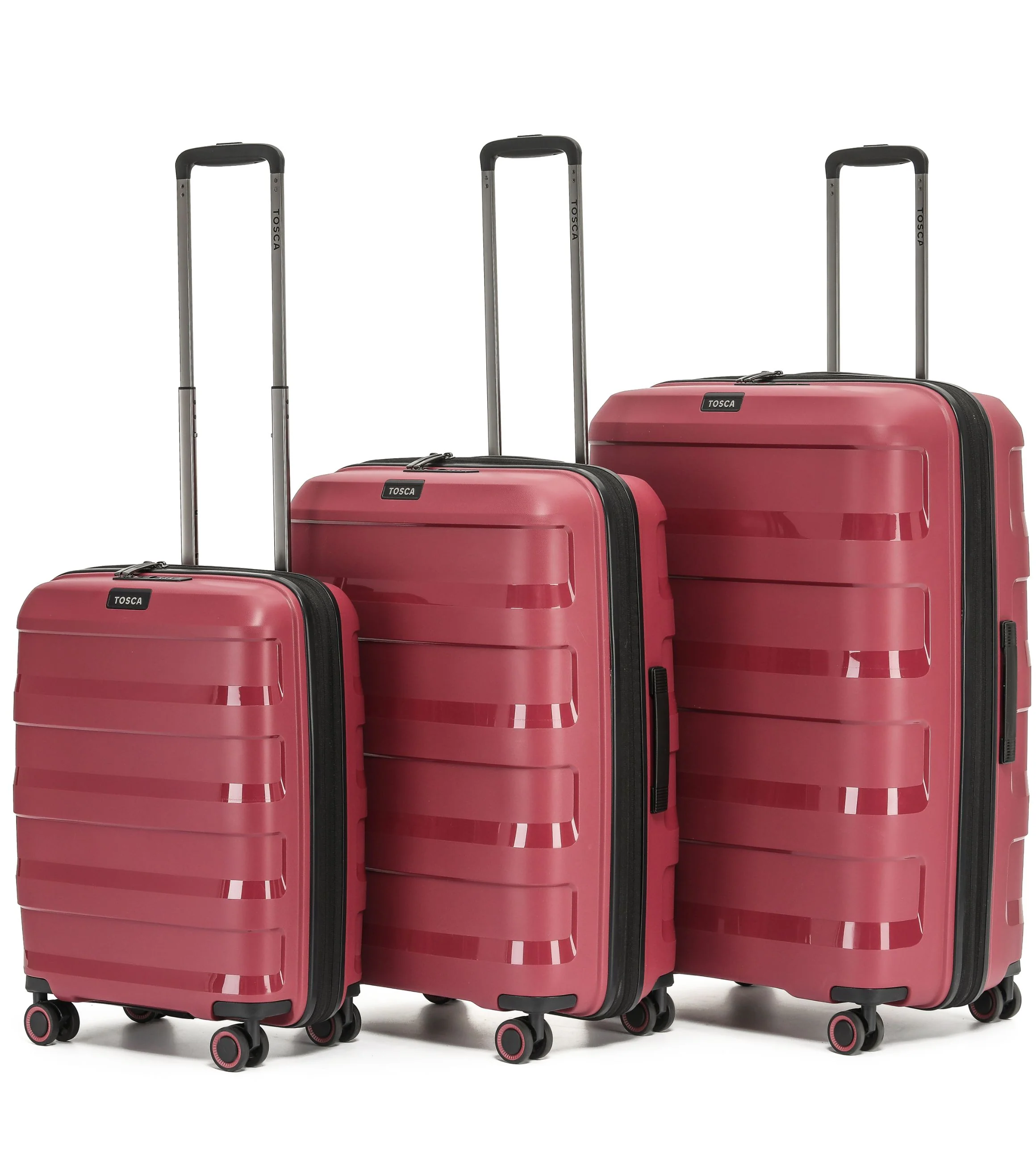 Tosca Comet Collection Full-set 78-67-55cm-H Polypropylene hard side Trolley cases TCA200-Set Rumba Red - Image 3
