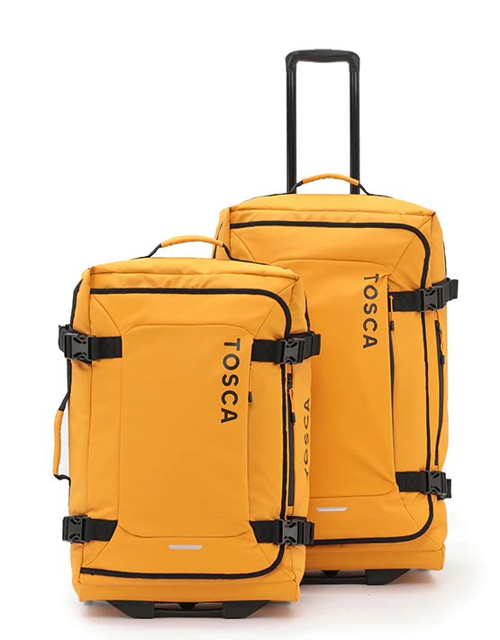 Tosca Delta Range 2-Pce Set Stand-up Wheel Travel Bags 60/70cm TCA970-Yellow