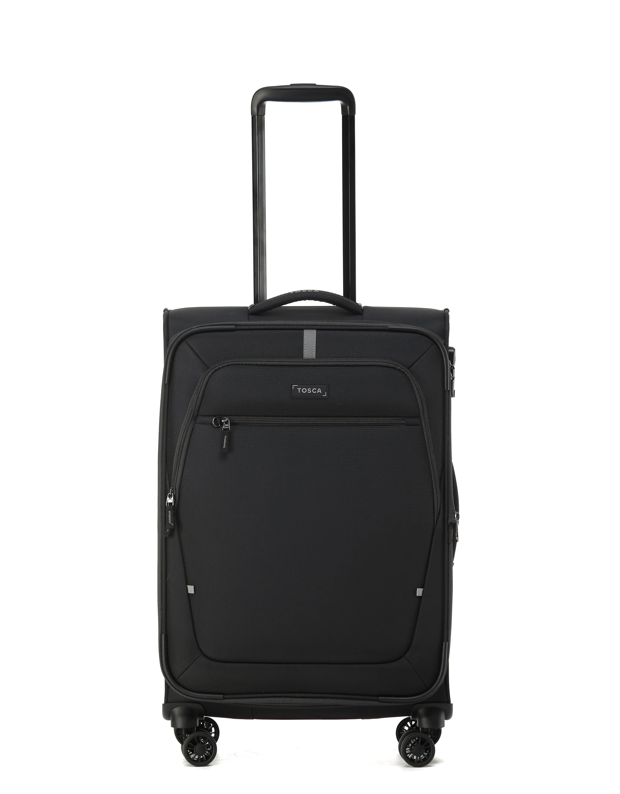 Tosca Luna-Lite Collection 65cm Softside checked four wheel trolley case TCA234B-Black/Grey