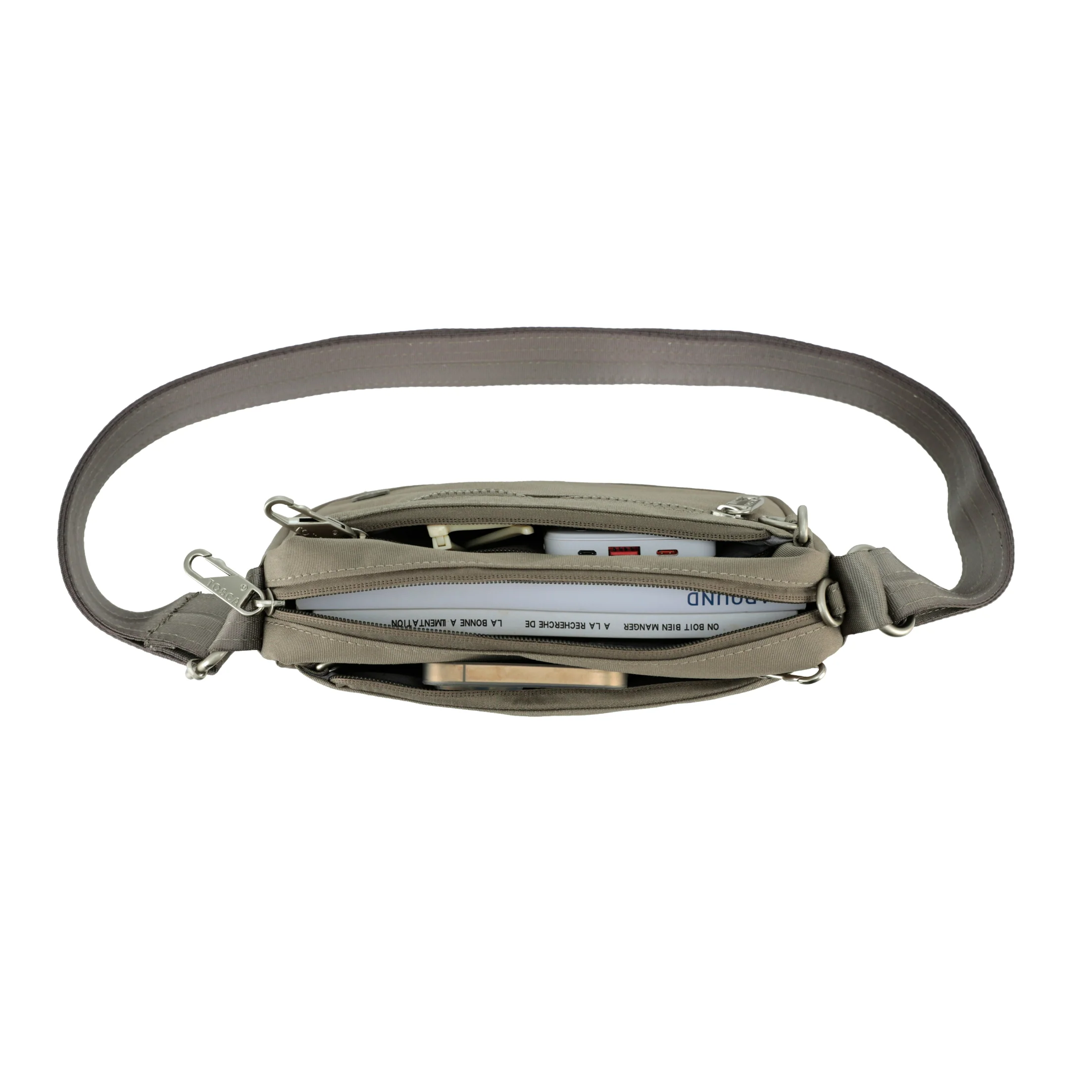 Tosca New Anti Theft Collection-Slash proof cross body shoulder bag TCA980-Taupe - Image 3