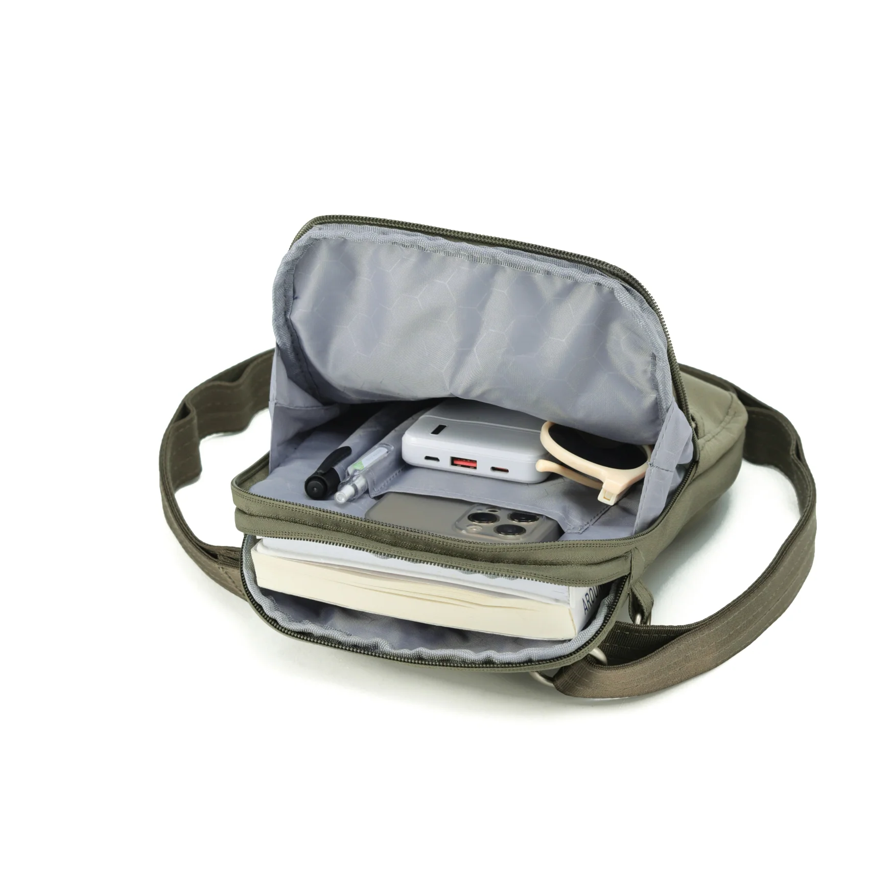 Tosca Slash Proof Anti-Theft Cross Body Shoulder Bag TCA988-Khaki - Image 3