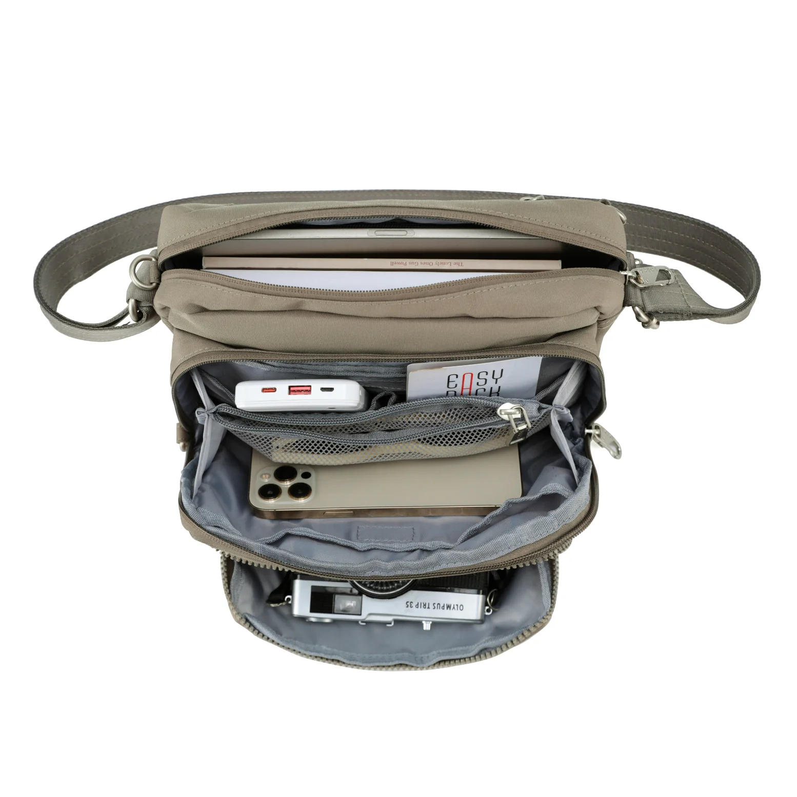 Tosca Slash proof Anti-Theft range Cross body shoulder bag TCA981-Taupe - Image 3