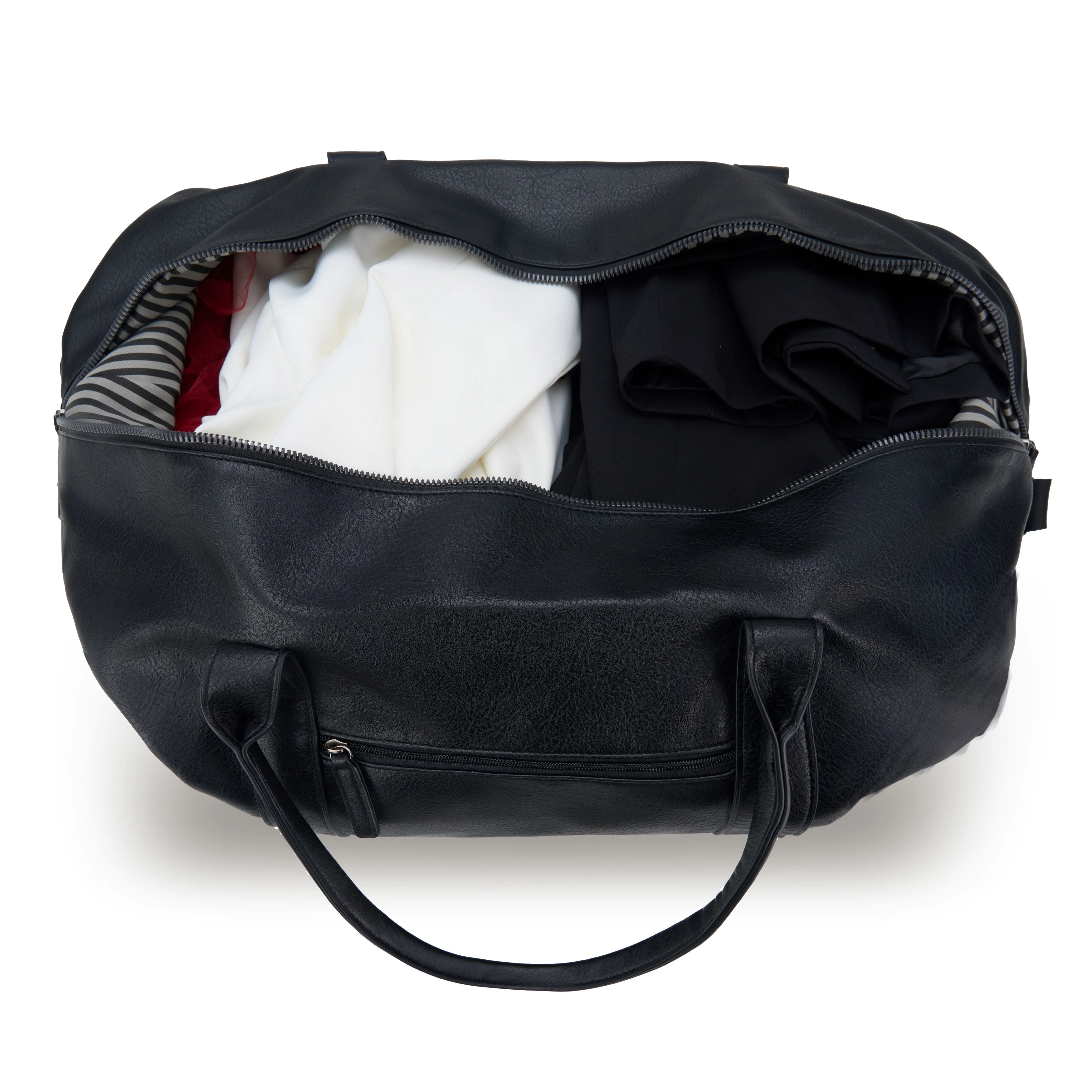 Tosca Vegan Leather Duffle Bag 65cm-L VG012-Black - Image 3