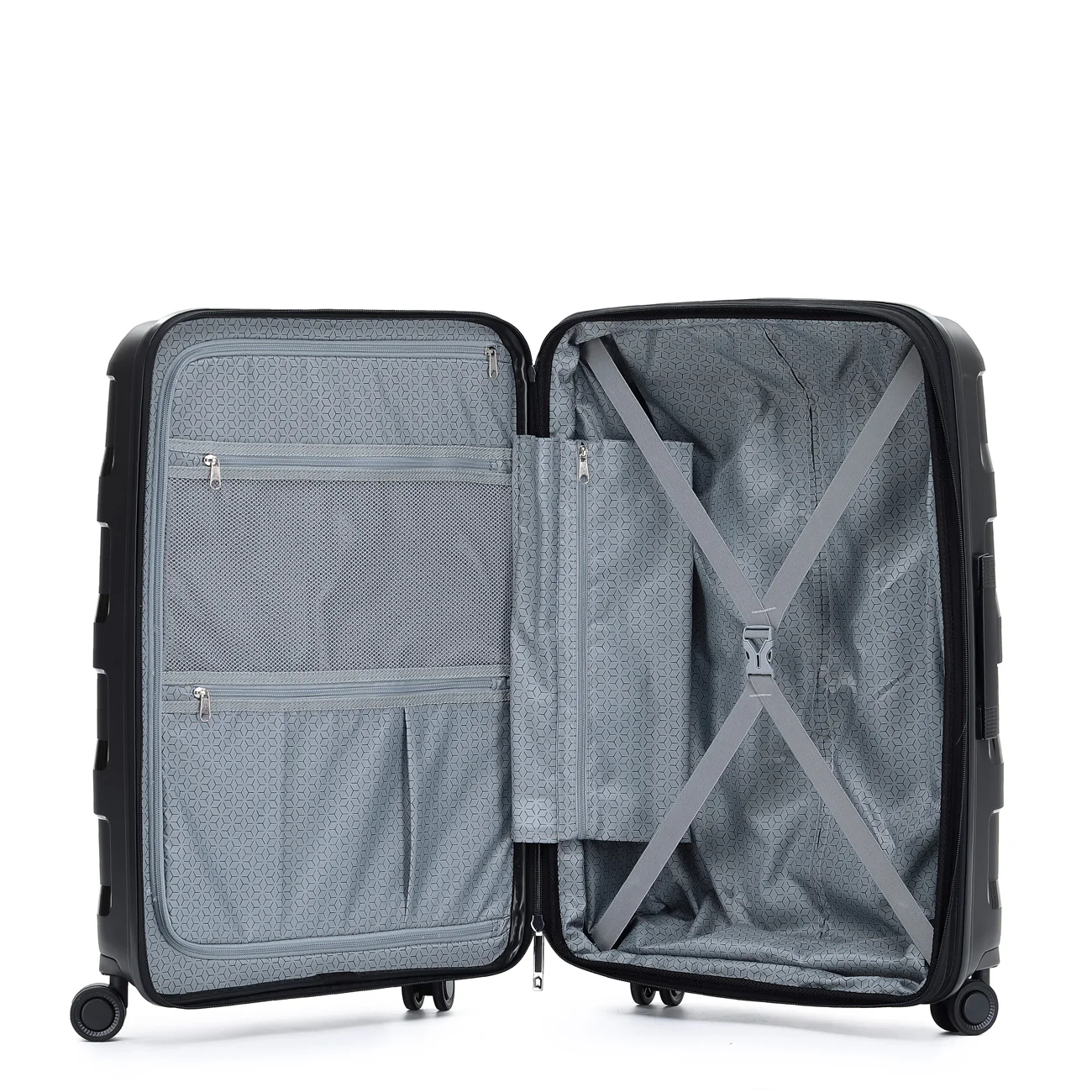 Tosca Comet Black Hard side Polypropylene Luggage Set 78cm/67cm/55cm TCA200-Black - Image 4